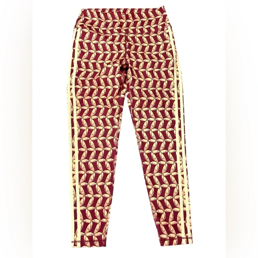 Adidas FARM RIO Leggings Women Red Yellow High Rise Moisture-Wicking Sz L